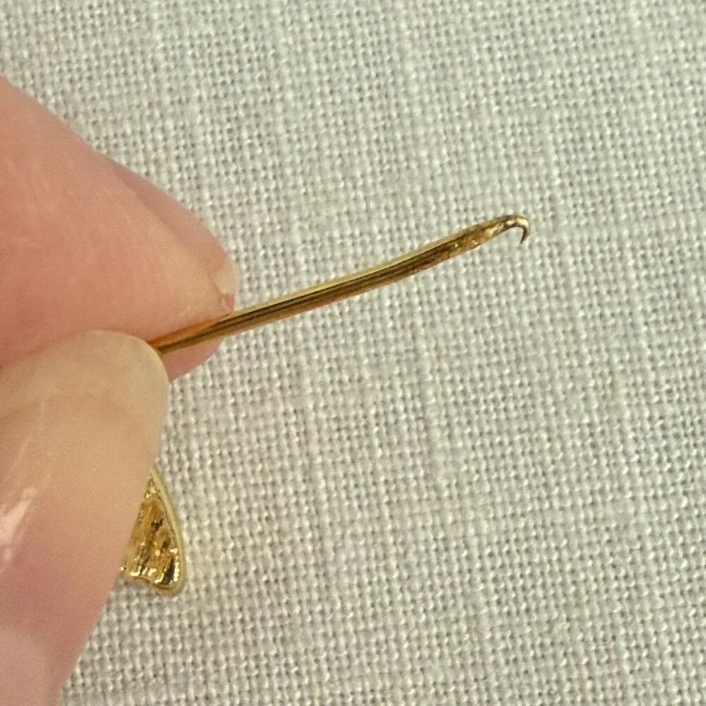 Vintage Moon Star Gold Tone Brooch Pin 1980s Celestial Costume Jewelry HAS FLAWS